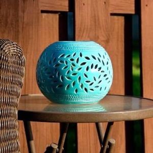 ❤️‍🔥 Pacific Accents Turquoise Ceramic Lantern 🕯